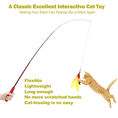 Qpets® Cat Teaser Toy Feather for 22PCS Set with 2 Retractable Wand 5 Worm Interactive Toys Kitten Play Chase Activity Exercise Qpets® Cat Teaser Toy Feather for 22PCS Set with 2 Retractable Wand 5 Worm Interactive Toys Kitten Play Chase Activity Exercise